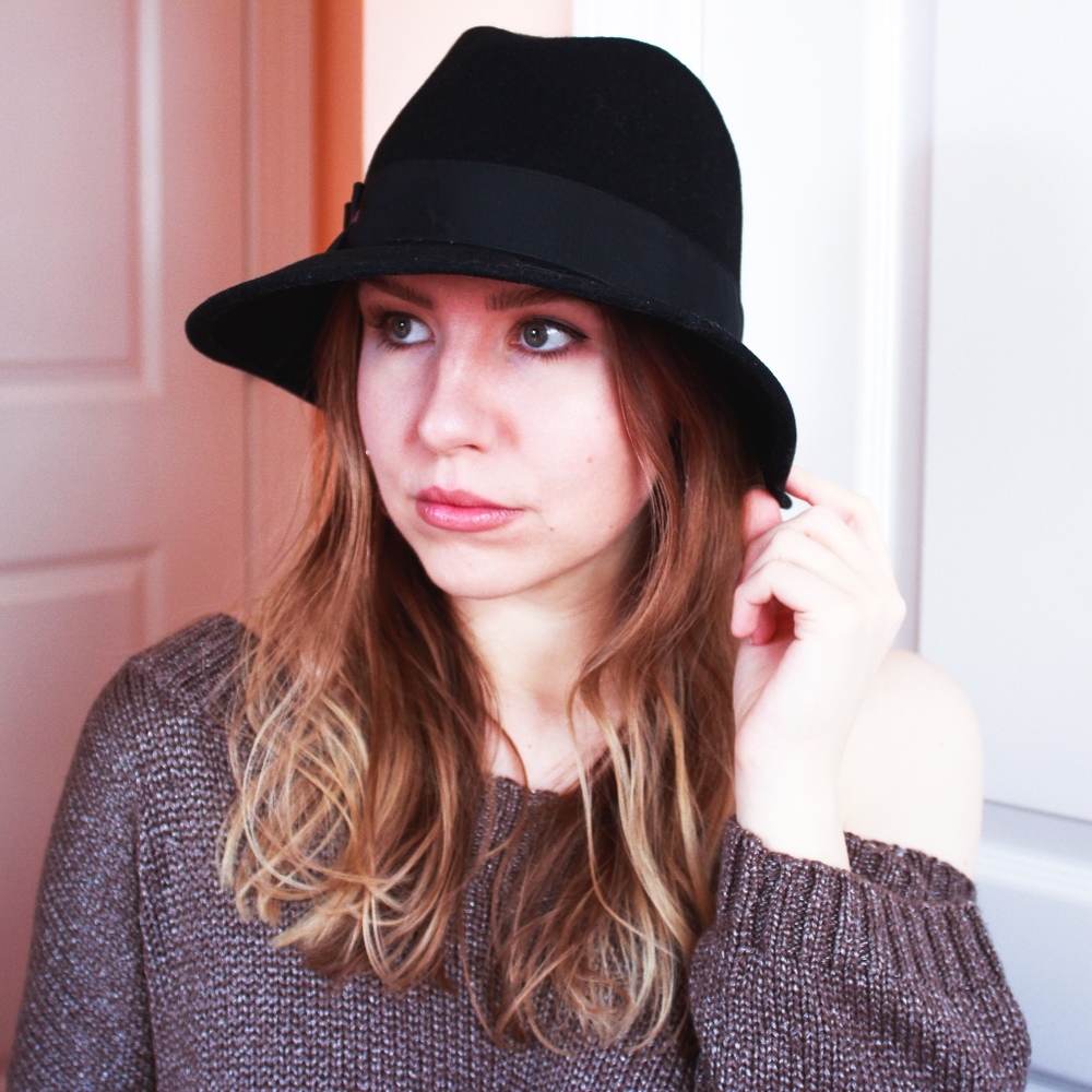 100% Wool Black Fedora